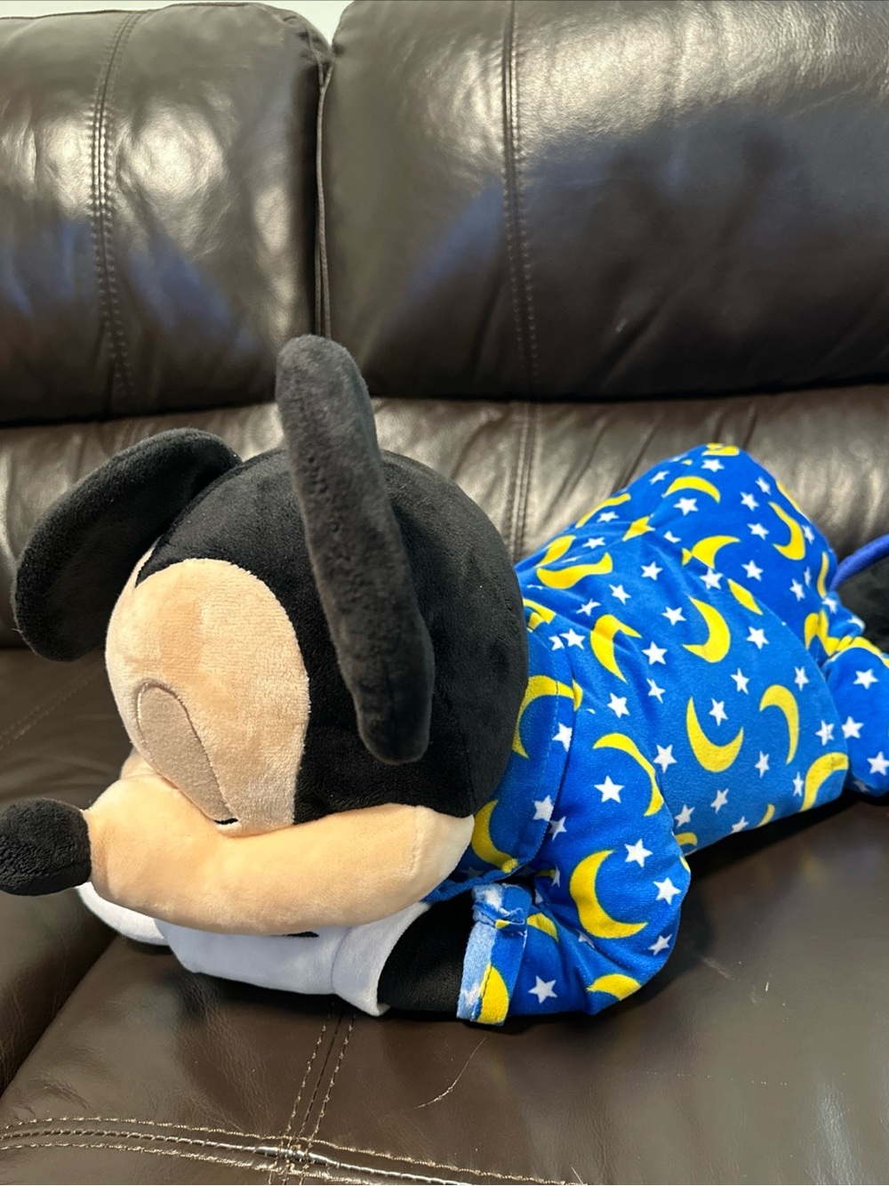 Disney Mickey Mouse Blue Pajama Plush with Yellow Moon & Stars